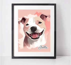 Personalised Staffordshire Bull Terrier Art Print