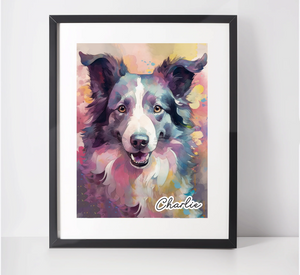 Personalised Border Collie Art Print