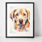 Personalised Labrador Retriever Art Print