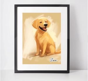 Personalised Labrador Retriever Art Print