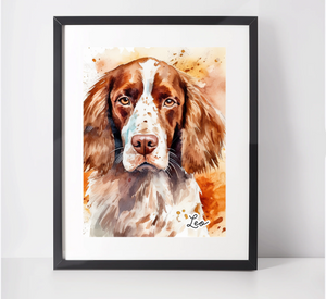 Personalised Springer Spaniel Art Print