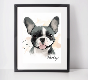 Personalised French Bulldog Art Print