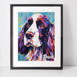 Personalised Springer Spaniel Art Print