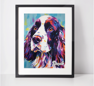 Personalised Springer Spaniel Art Print