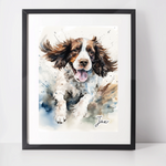 Personalised Springer Spaniel Art Print