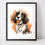 Personalised Springer Spaniel Art Print