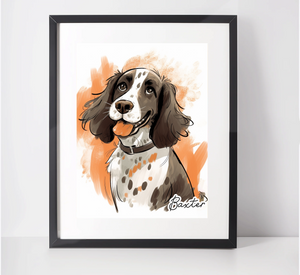 Personalised Springer Spaniel Art Print