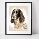 Personalised Springer Spaniel Art Print