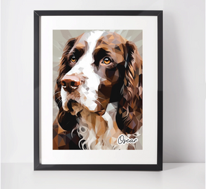 Personalised Springer Spaniel Art Print