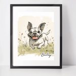 Personalised French Bulldog Art Print