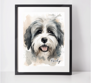 Personalised Tibetan Terrier Art Print