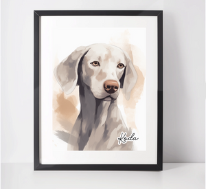 Personalised Weimaraner Art Print