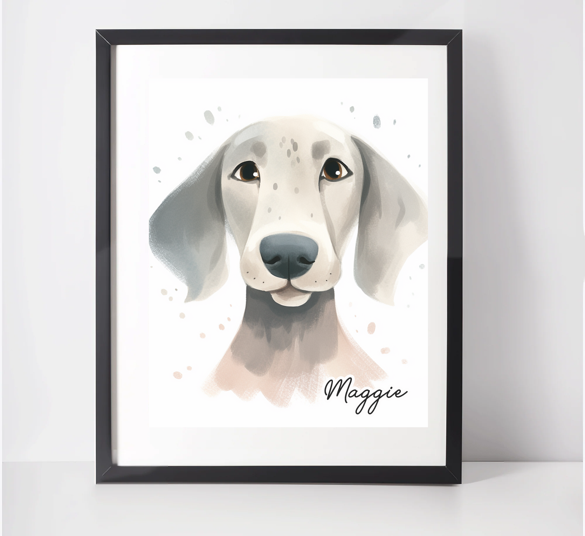 Personalised Weimaraner Art Print