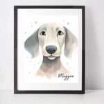 Personalised Weimaraner Art Print