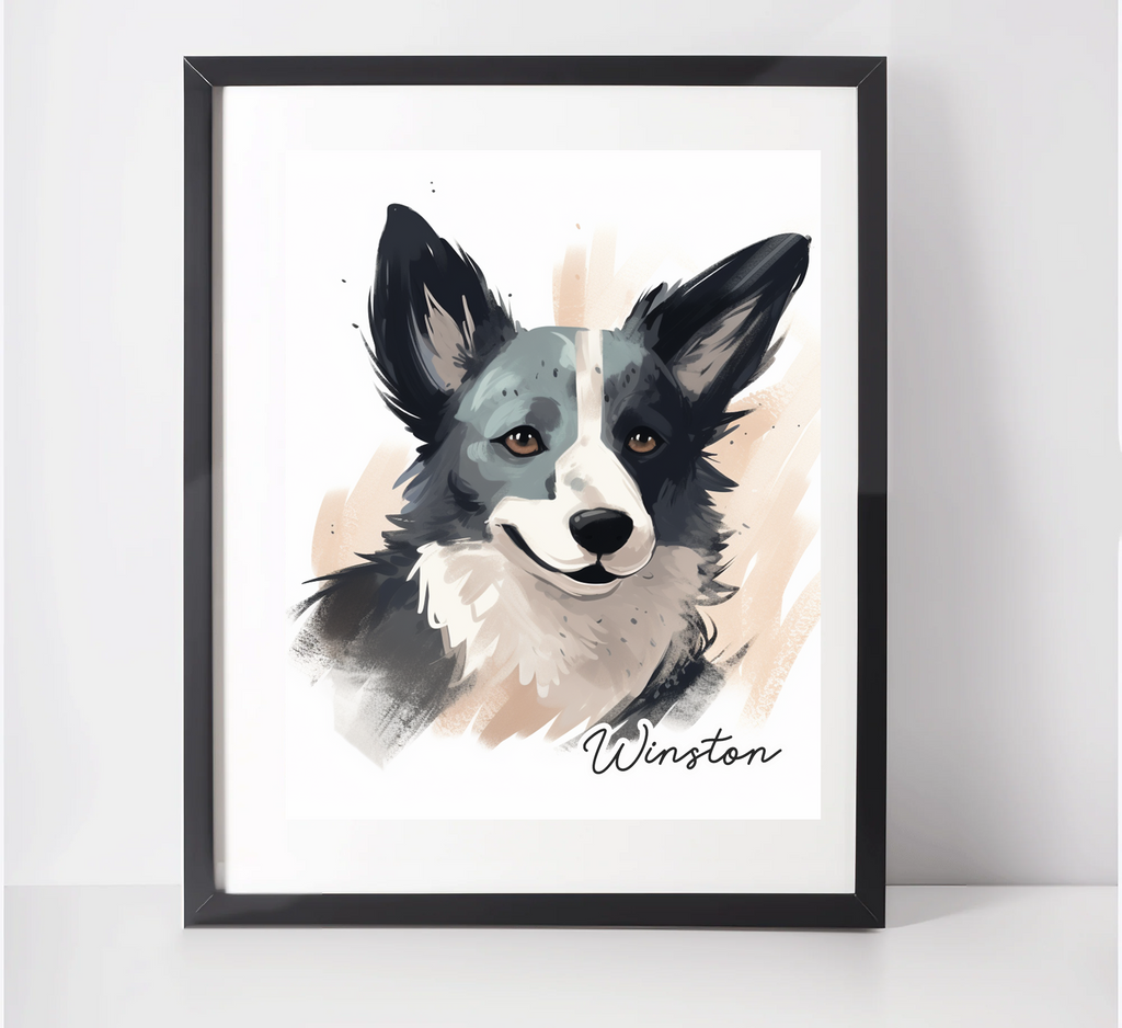 Personalised Welsh Cardigan Corgi Art Print