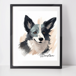 Personalised Welsh Cardigan Corgi Art Print