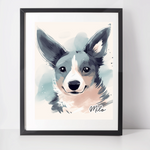 Personalised Welsh Cardigan Corgi Art Print
