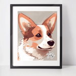 Personalised Welsh Cardigan Corgi Art Print