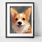 Personalised Welsh Pembroke Corgi Art Print