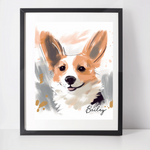 Personalised Welsh Pembroke Corgi Art Print