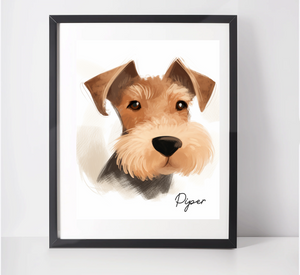 Personalised Welsh Terrier Art Print