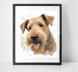 Personalised Welsh Terrier Art Print