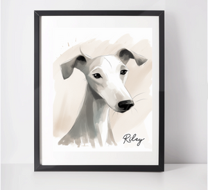 Personalised Whippet Art Print