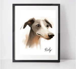 Personalised Whippet Art Print