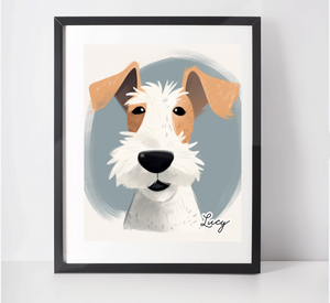 Personalised Wire Fox Terrier Art Print