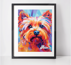 Personalised Yorkshire Terrier Art Print