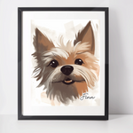 Personalised Yorkshire Terrier Art Print