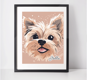 Personalised Yorkshire Terrier Art Print