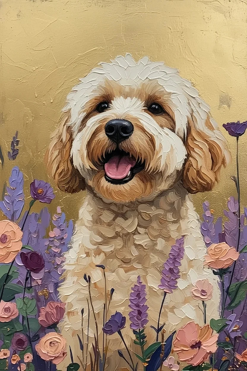 Example floral pet portrait on canvas