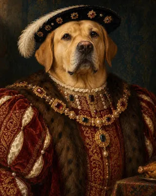 Example dog portrait as King Henry VIII