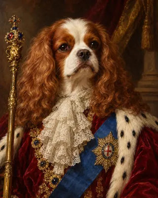 Example dog portrait as King Charles II